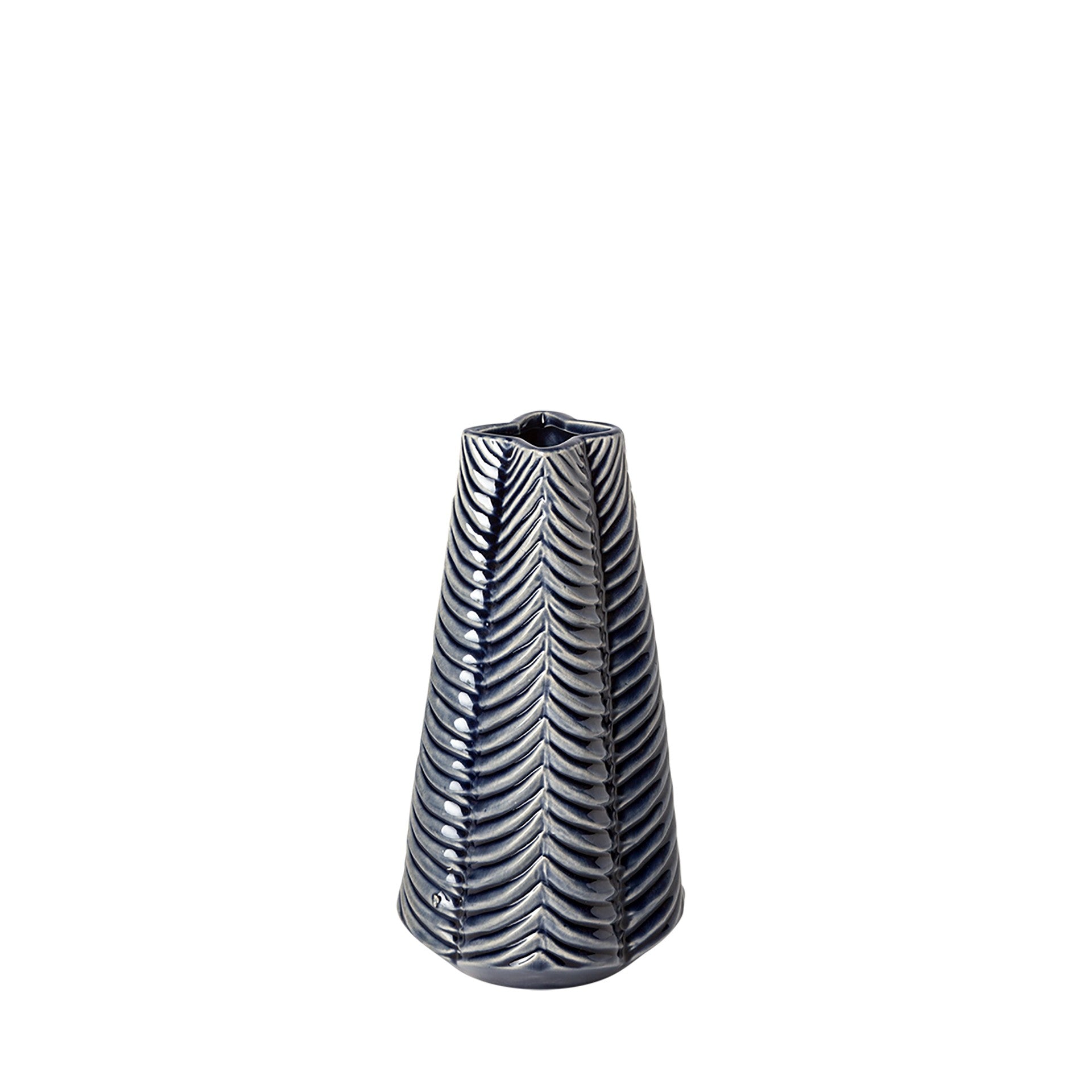 10 Navy Blue Glaze Layered Patterned Star Vase