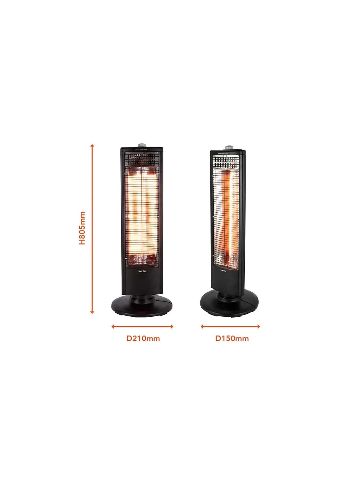 1000W Carbon Infrared Heater | Wl42013 - Black