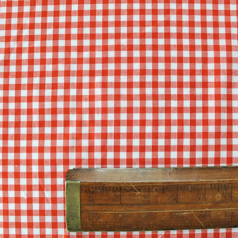 115CM REMNANT Dressmaking Corded Gingham - Orange