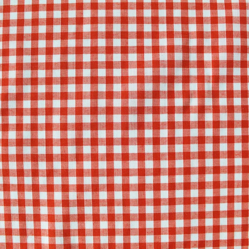 115CM REMNANT Dressmaking Corded Gingham - Orange