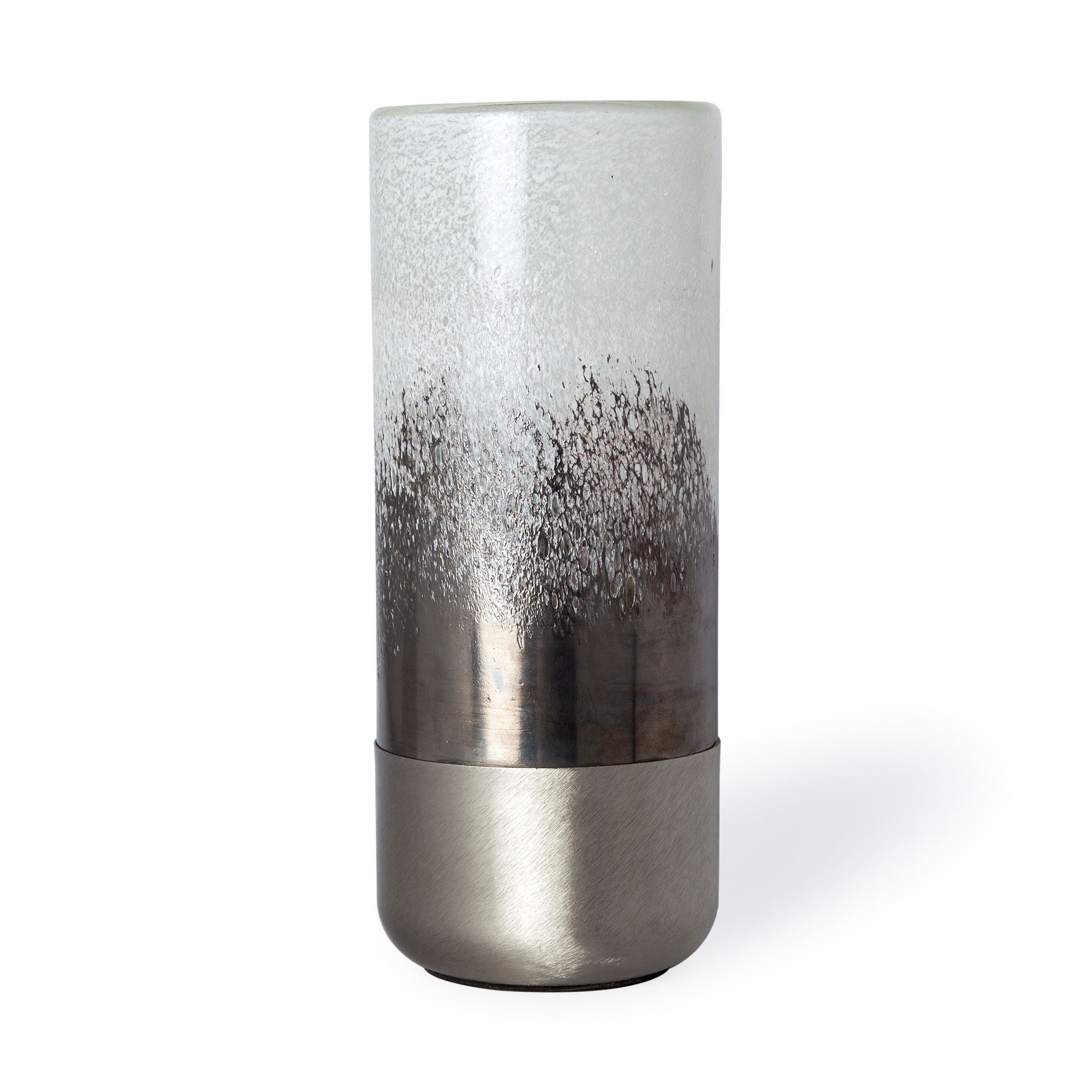 13 Brushed Silver Glass Vase