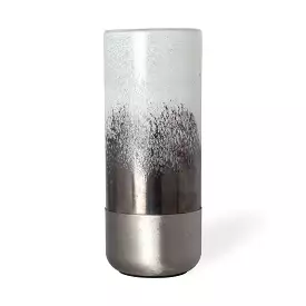 13 Brushed Silver Glass Vase