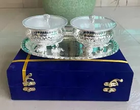 3 Elephant legs with elephant lid bowl 2 pcs set with tray in gift box-GRIH001GB