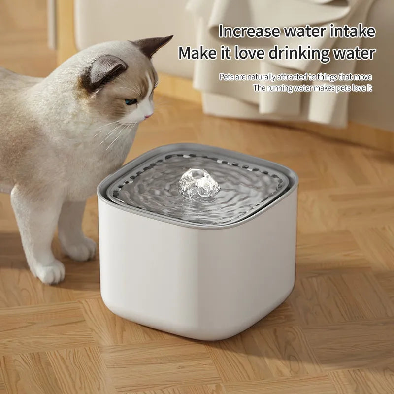 3L Cat Water Fountain with Auto-Recirculating Filter & USB Pump - Quiet Electric Water Dispenser