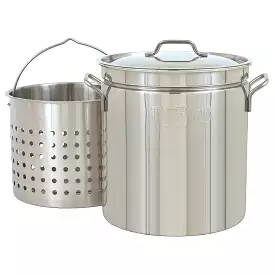 62-qt Stainless Stockpot with Basket by Bayou Classic