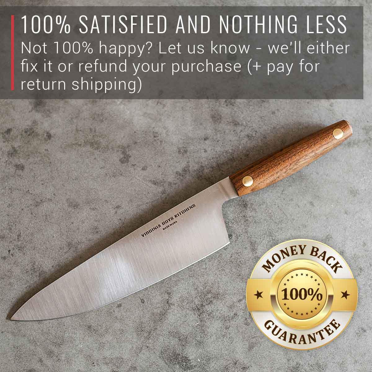 8 Inch Stainless Steel Chef Knife with Walnut Handle