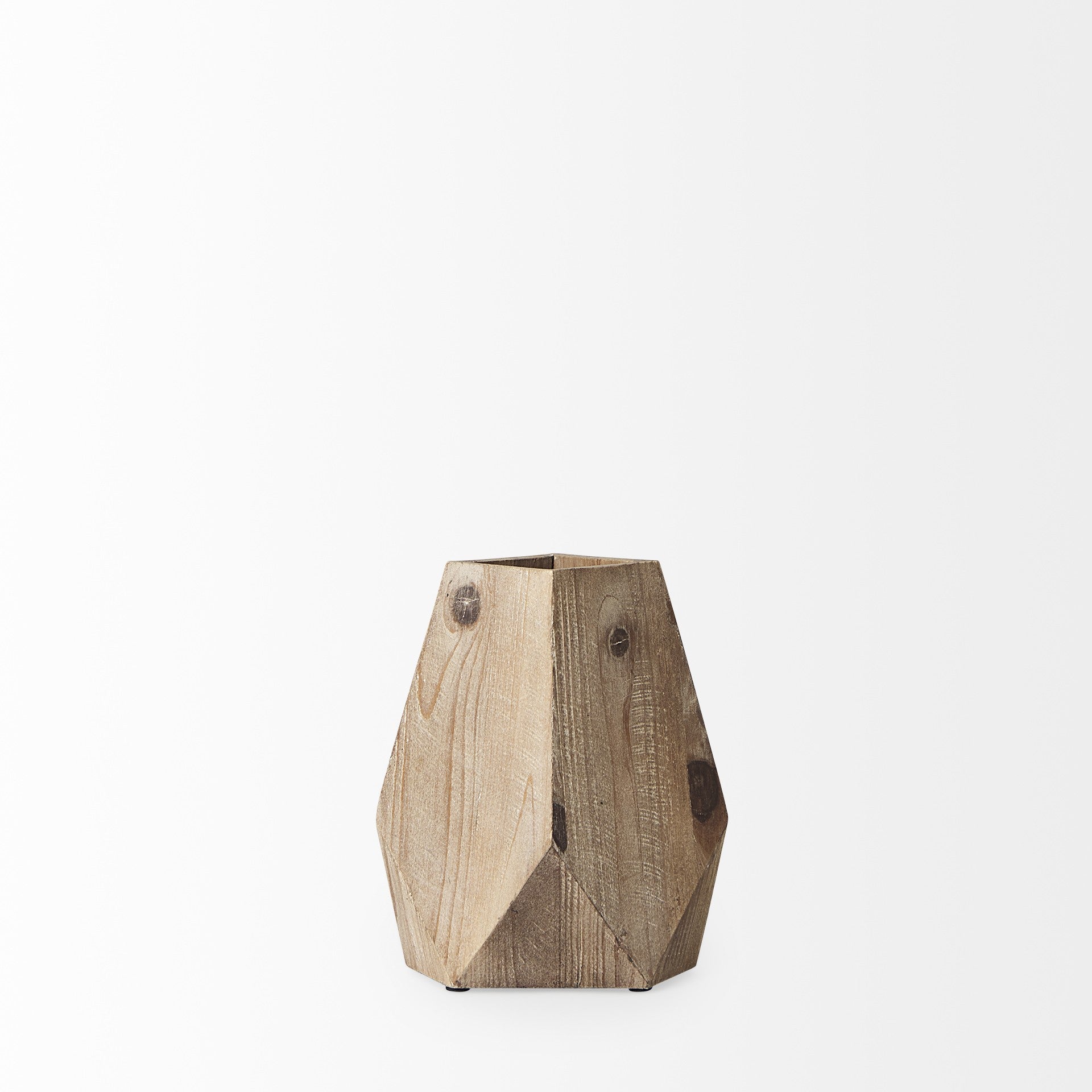 9 Natural Stain Geometric Wooden Vase