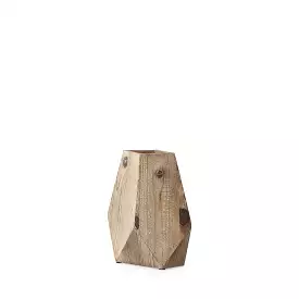 9 Natural Stain Geometric Wooden Vase