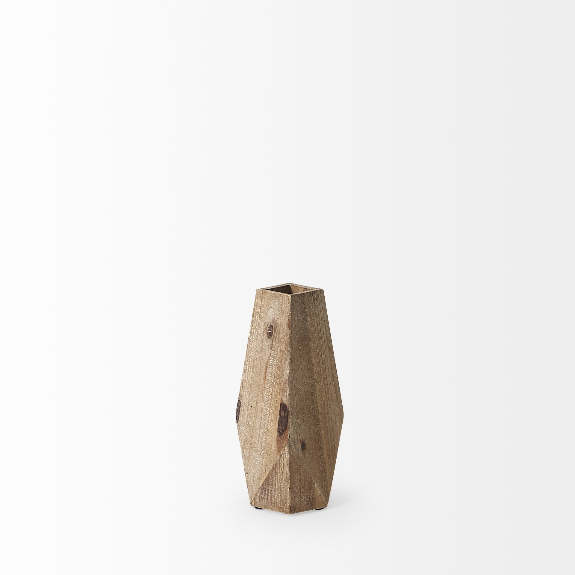 9 Natural Stain Geometric Wooden Vase