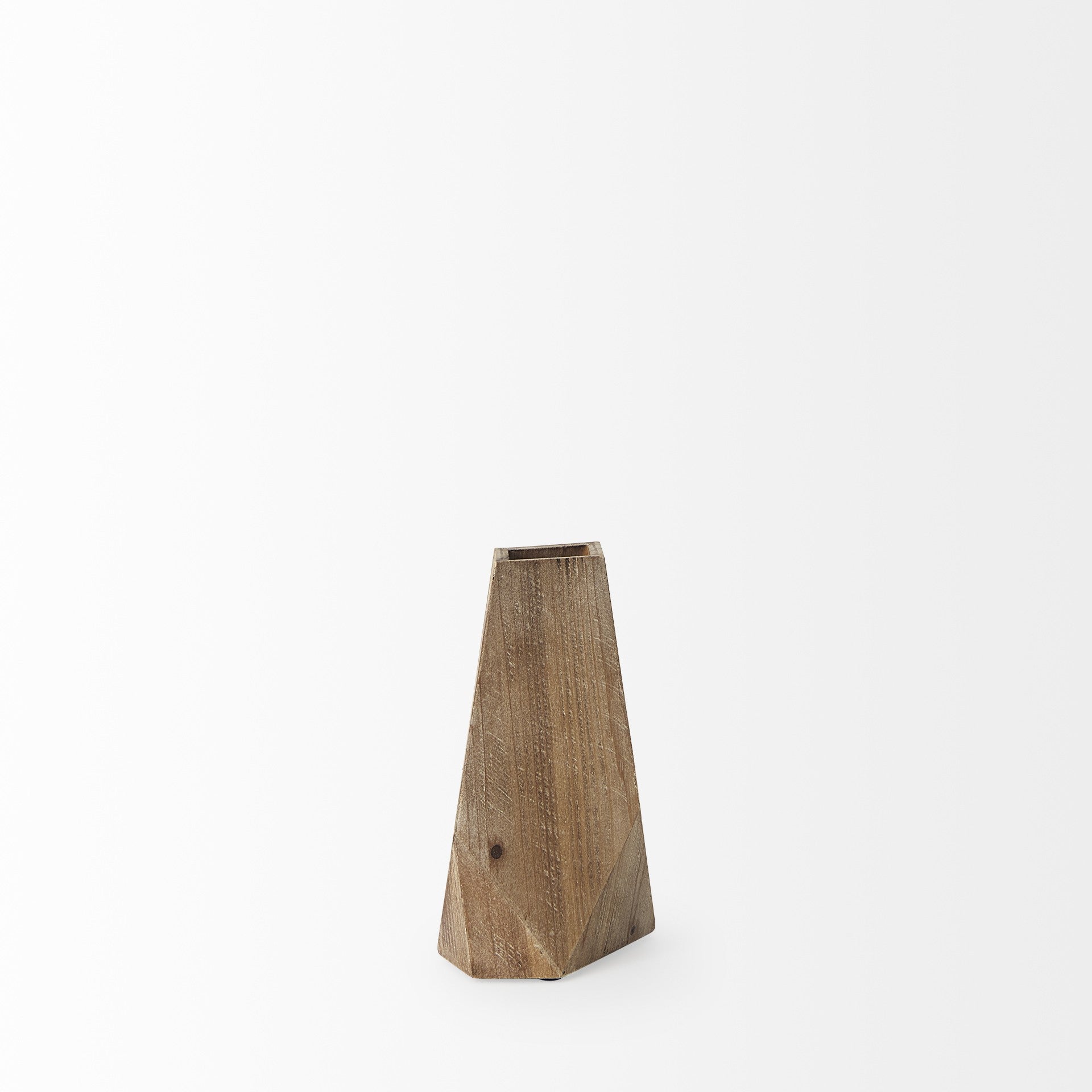 9 Natural Stain Geometric Wooden Vase