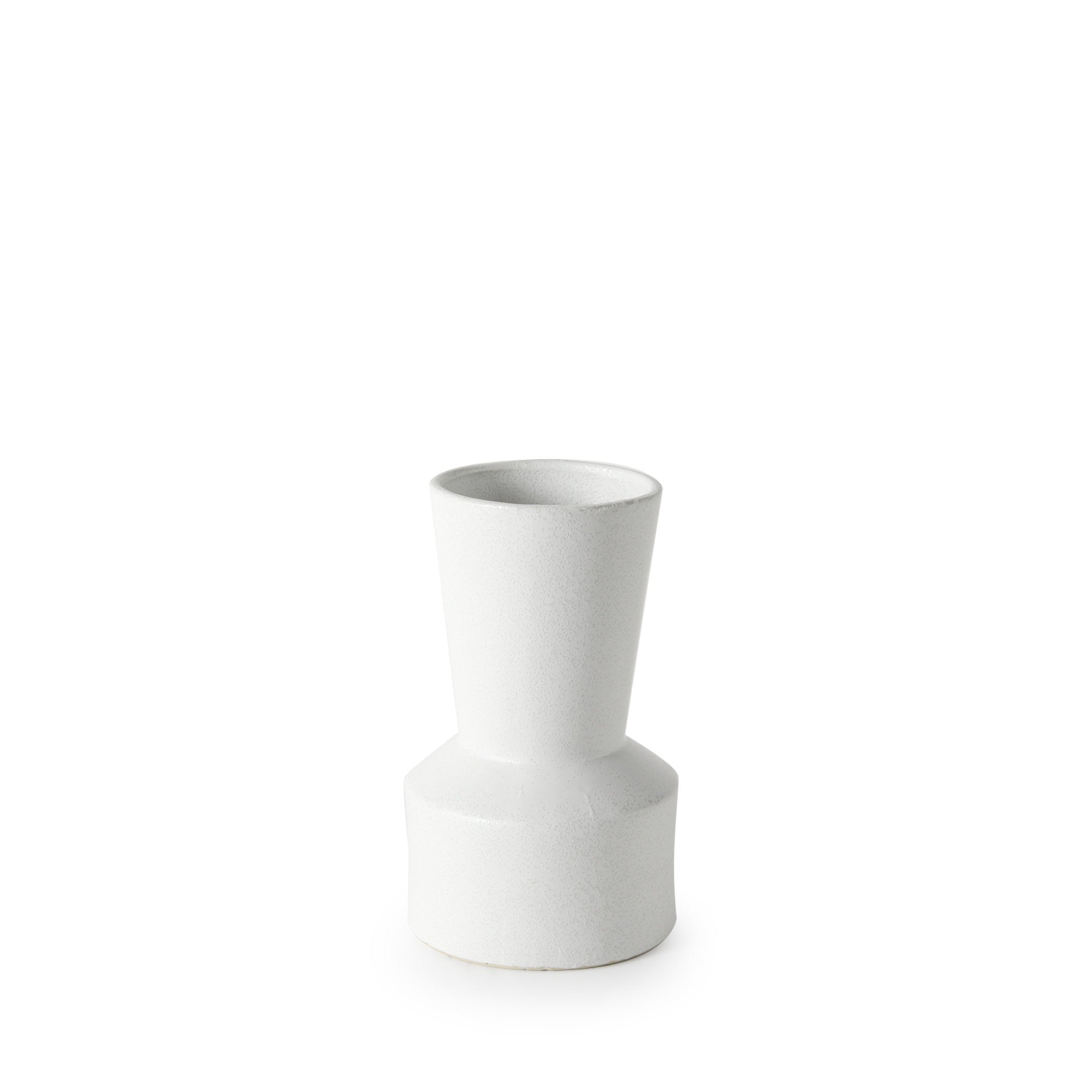 9 White Contempo Deco Ceramic Vase