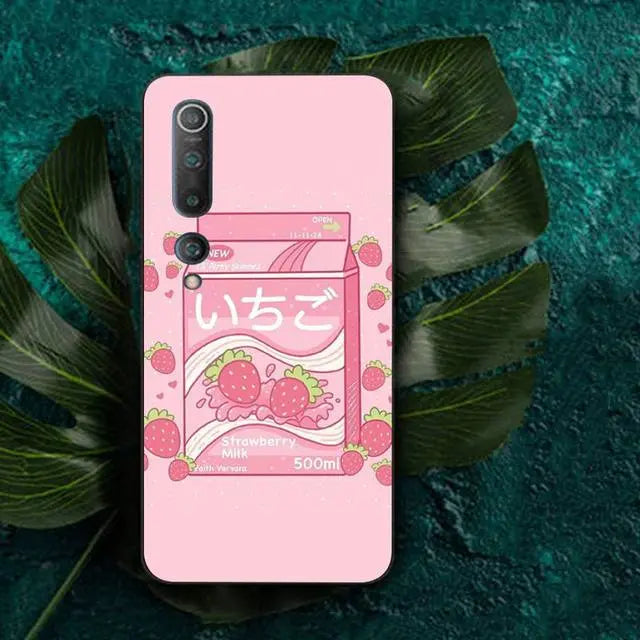 Android Xiaomi Kawaii Strawberry Milk Drink Bottle Phone Case BM045