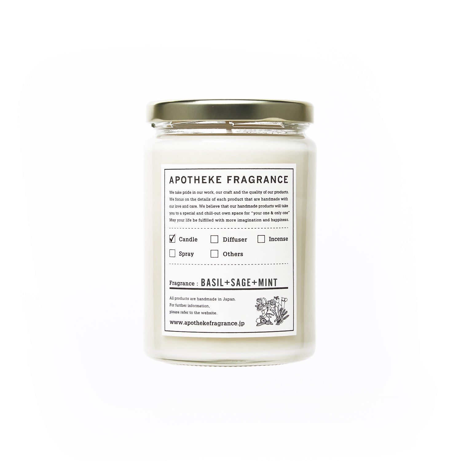 Apotheke Fragrance Glass Jar Candle 