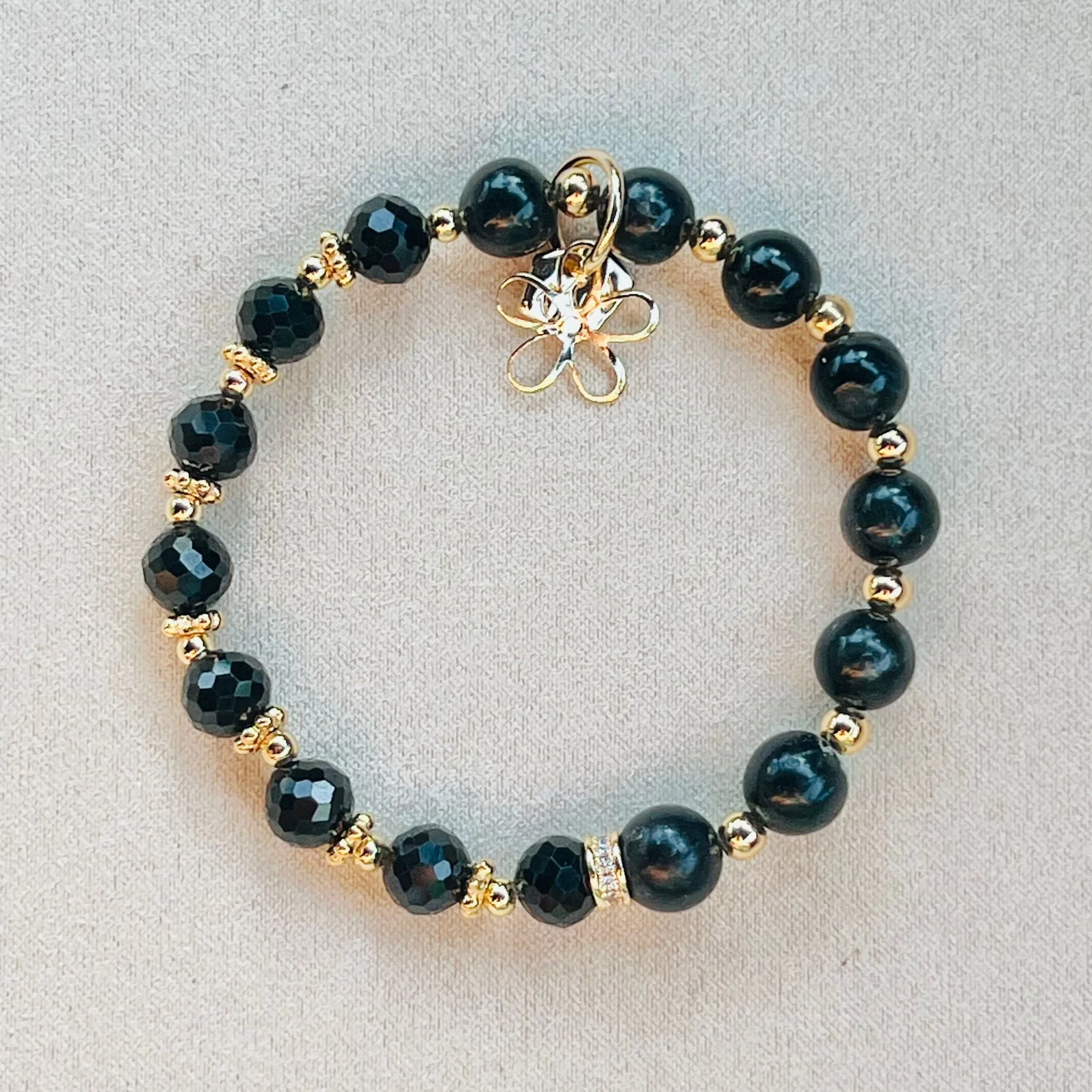 Arfvedsonite & Black Spinel Baby Bracelet