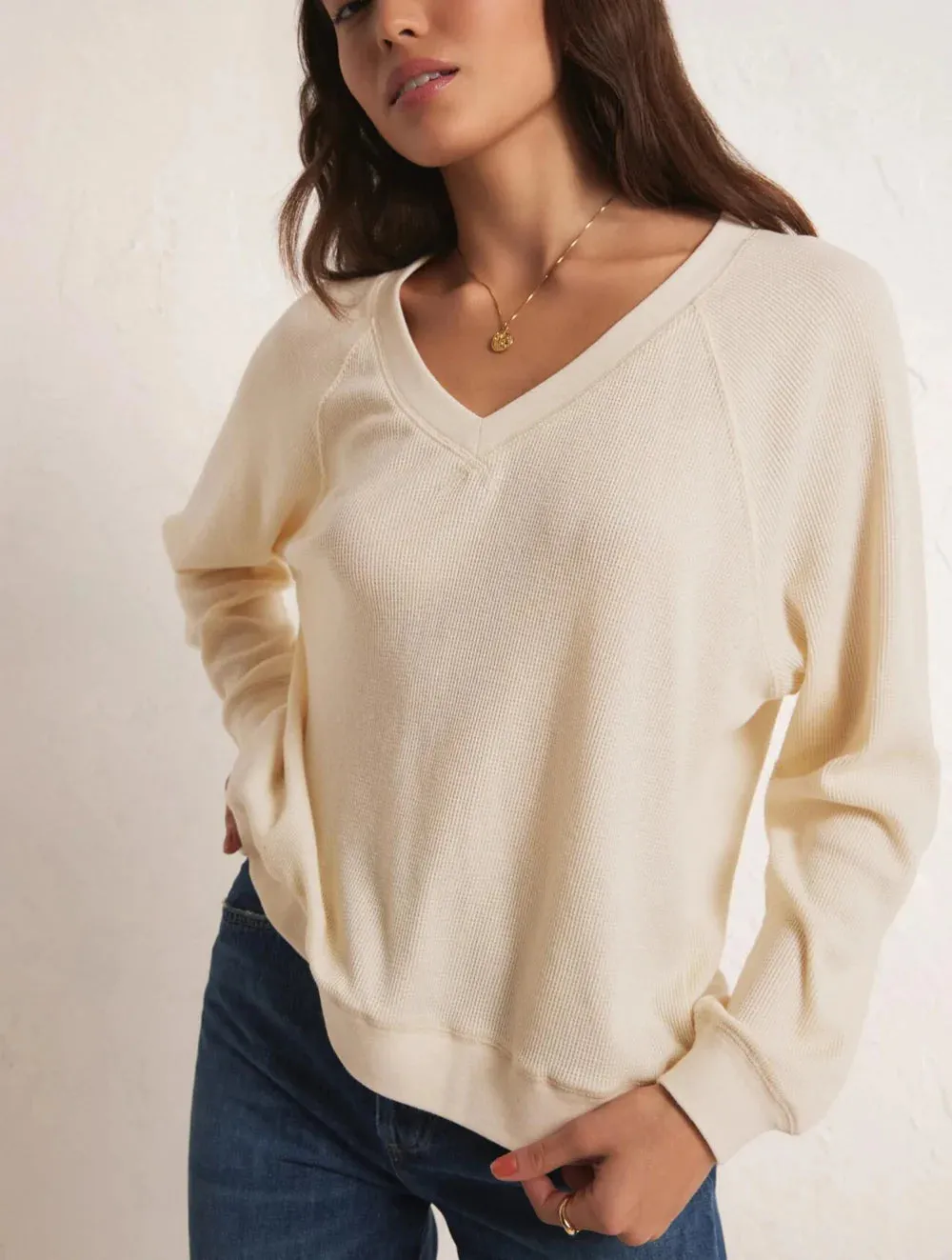 Arlo V- Neck Waffle Top