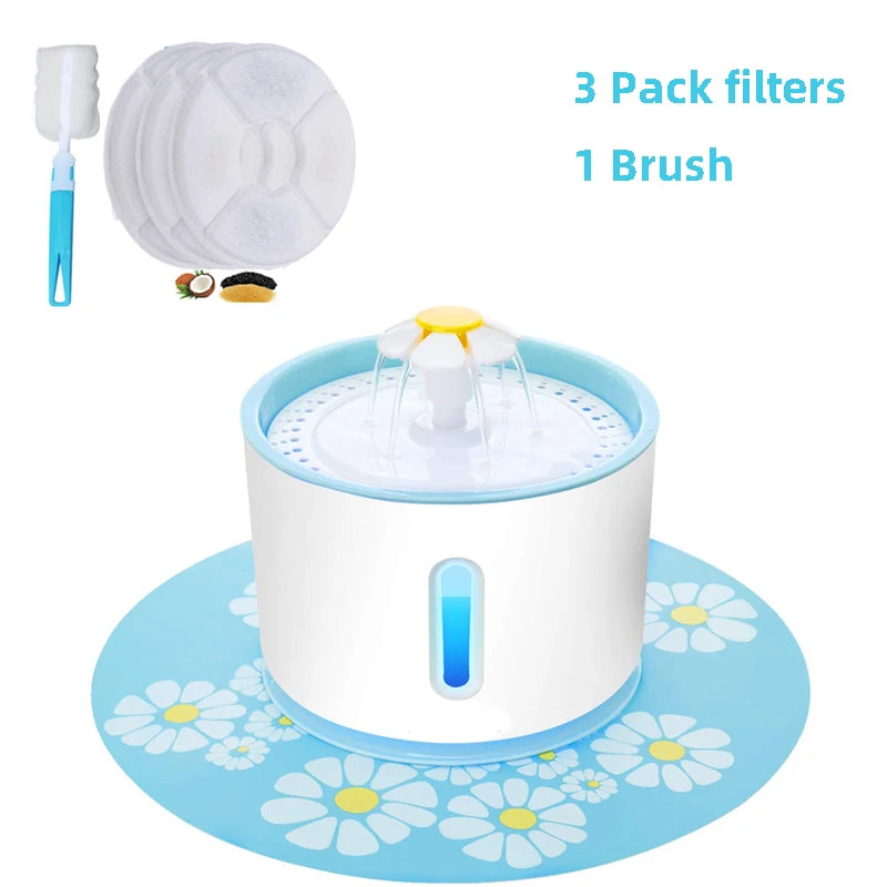 Automatic Dog Feeder Cat Water Fountain Indoor USB LED 2.4L Ultra Quiet Dog Drinking Dispenser Pet Puppy Feeder Fountains Bowls