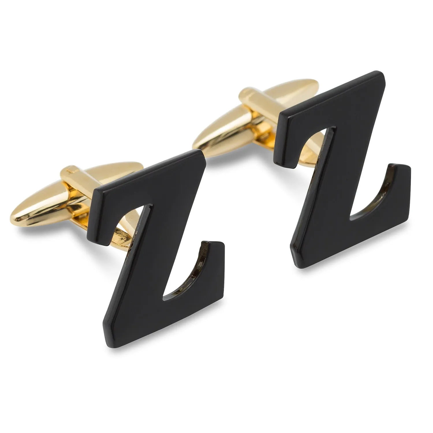 Black And Gold Letter Z Cufflinks