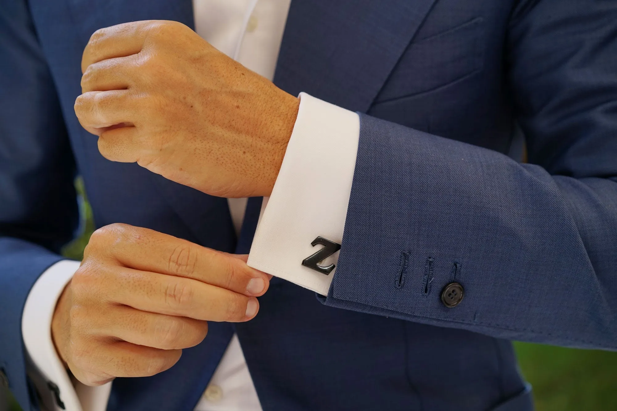 Black And Gold Letter Z Cufflinks