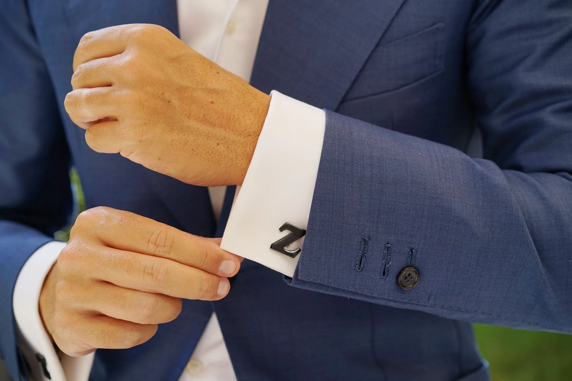 Black And Gold Letter Z Cufflinks