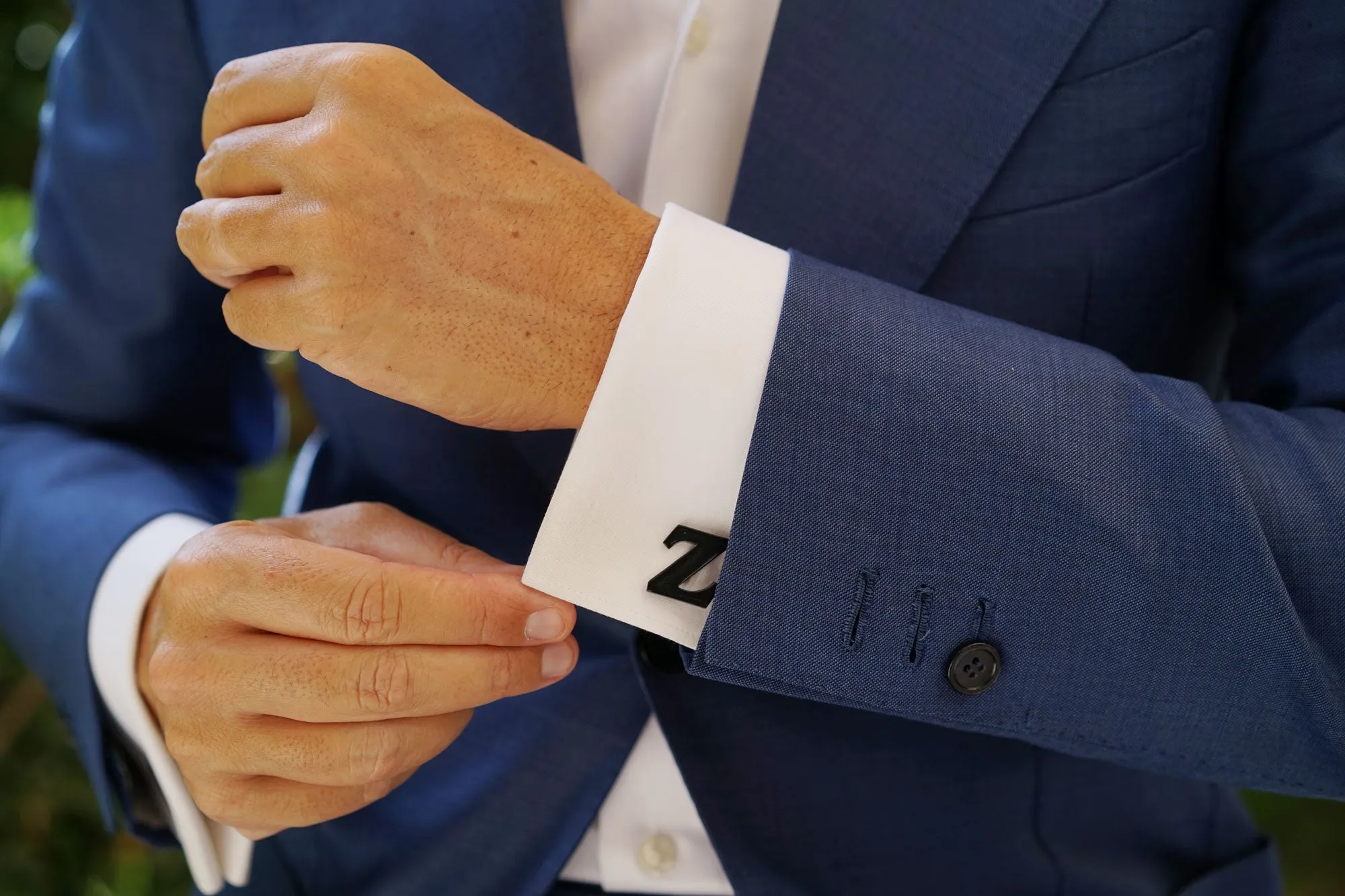 Black And Gold Letter Z Cufflinks