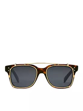 BLACK FRAME 51 SUNGLASSES IN ACETATE AND RED HAVANA METAL