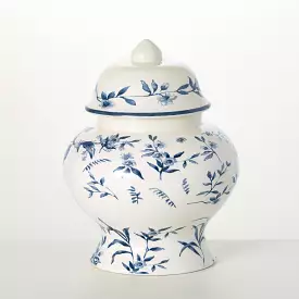 Blue Floral Ginger Jar