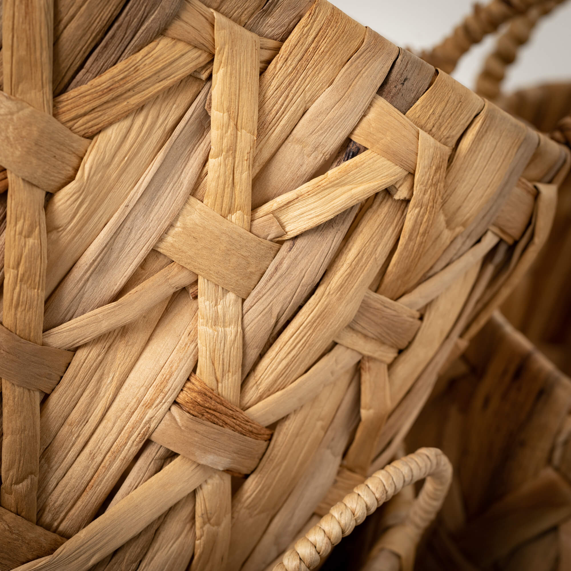 Braided Wicker Basket Trio