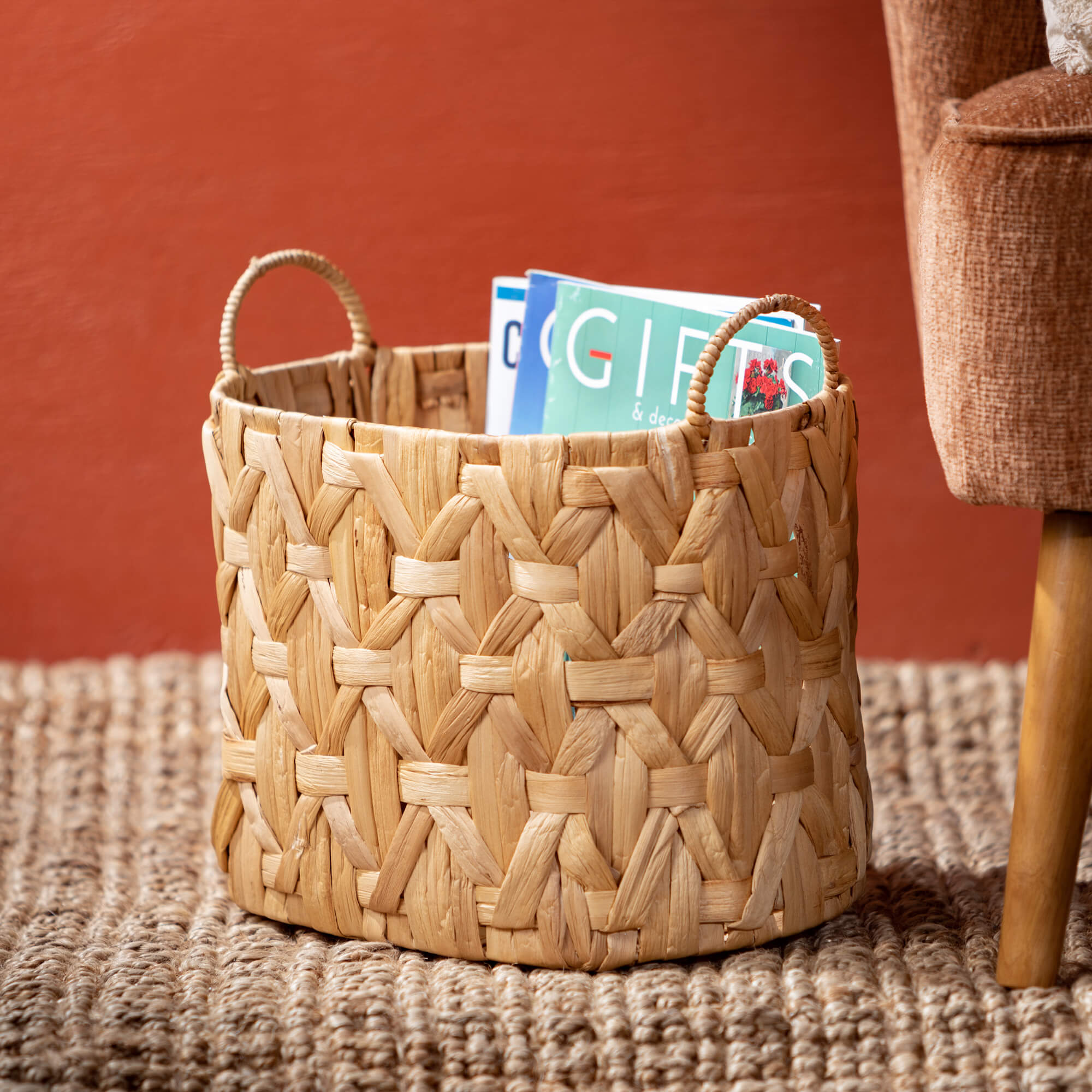 Braided Wicker Basket Trio