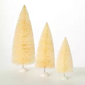 Cream Bottle Brush Tree Set 3