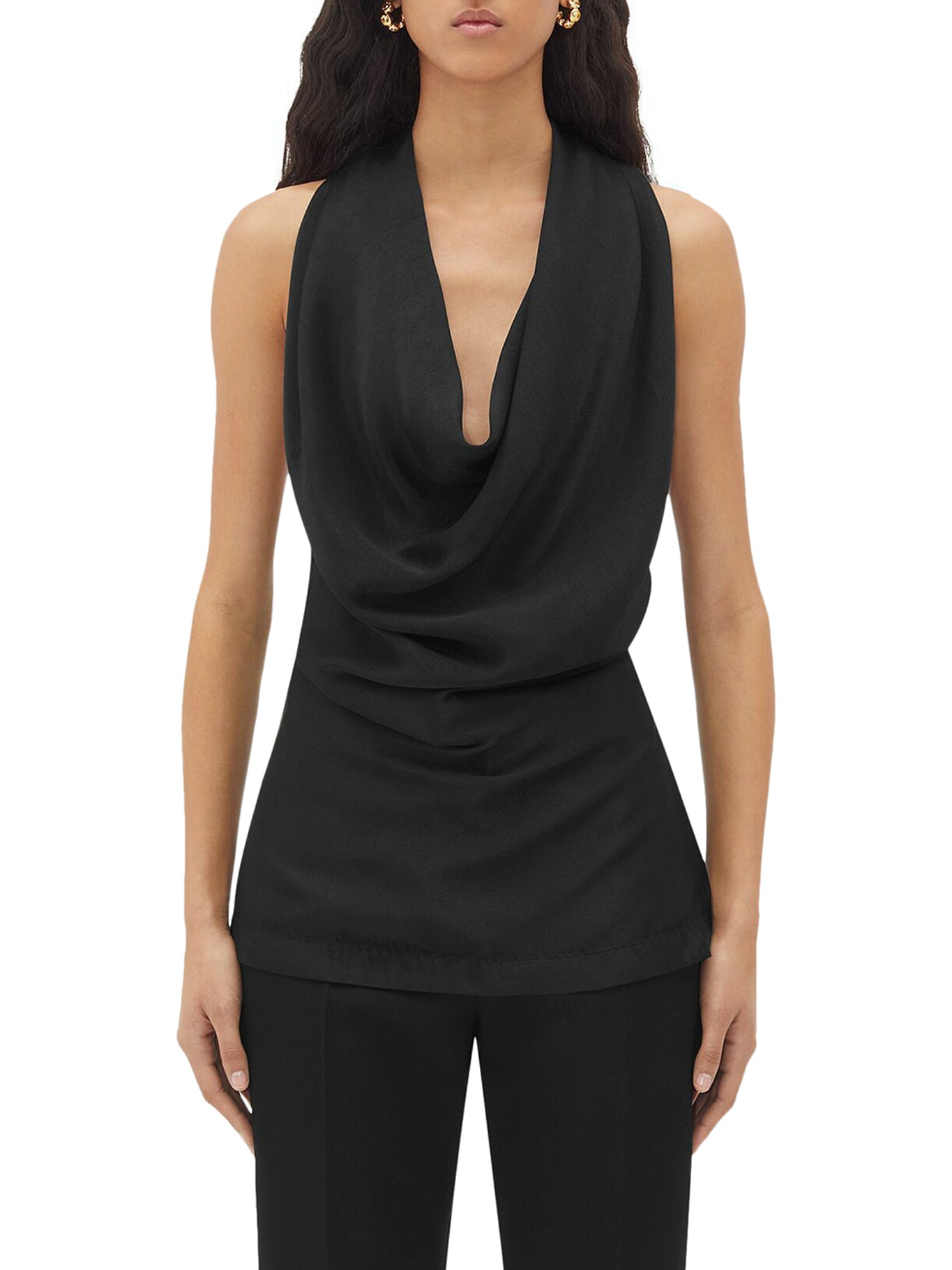 Draped top in fluid viscose