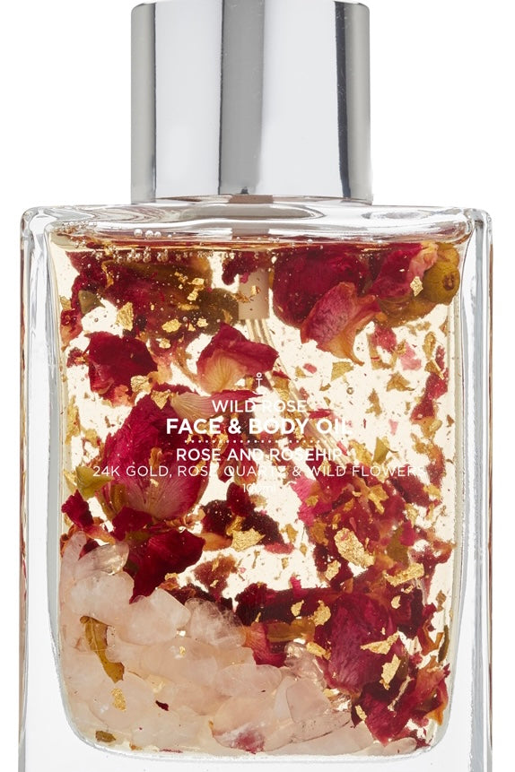 Face + Body Oil - 100ml - Gold Flakes, Wild Rose