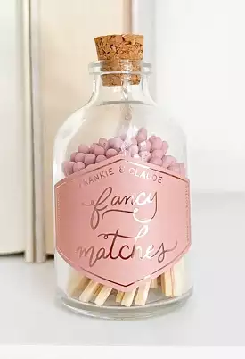 Fancy Matches Jar-Rose