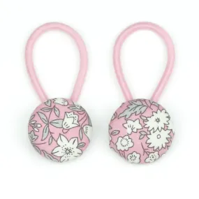 Gracie Liberty of London Set of Button Hair Ties In Pink