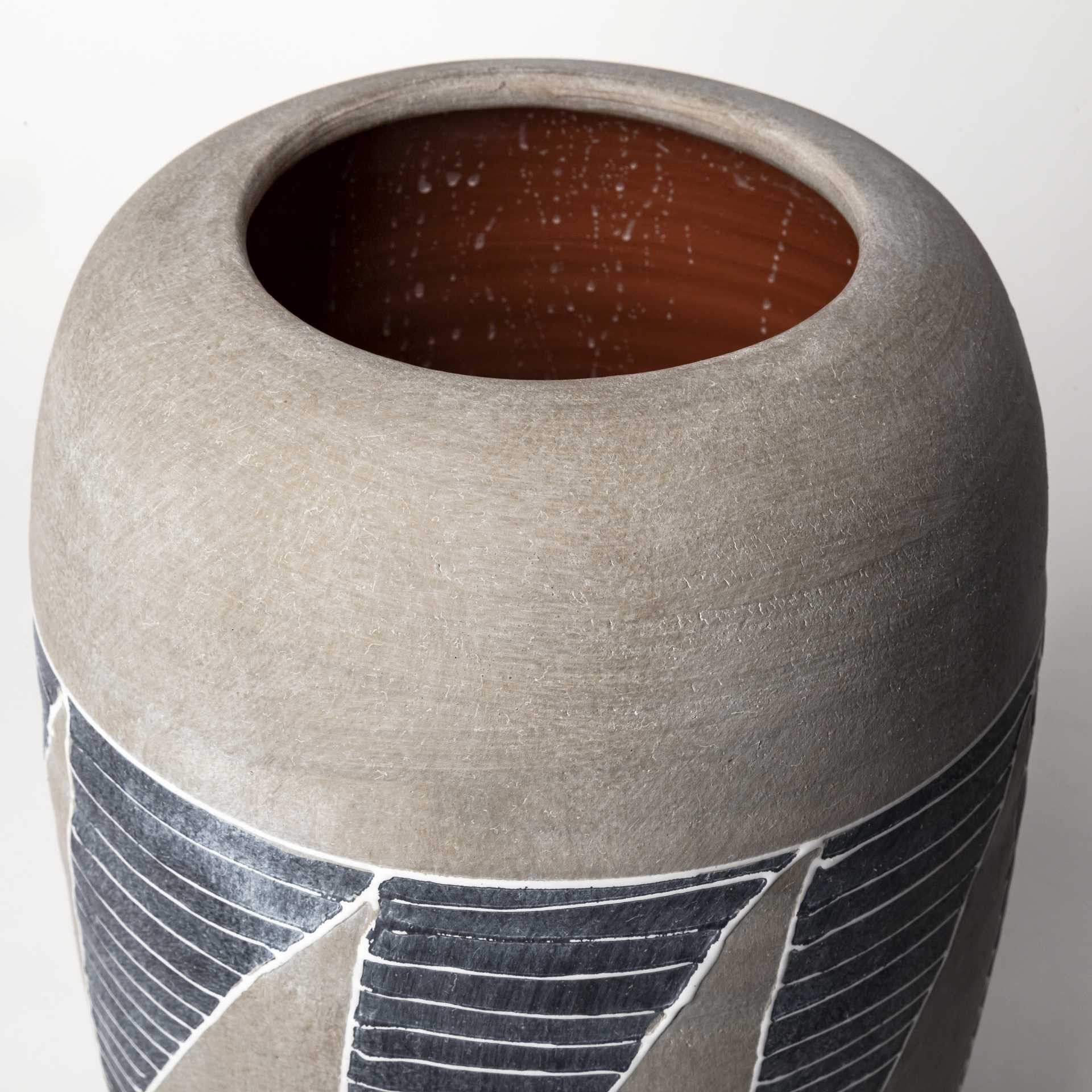 Grey And Brown Ceramic Vase