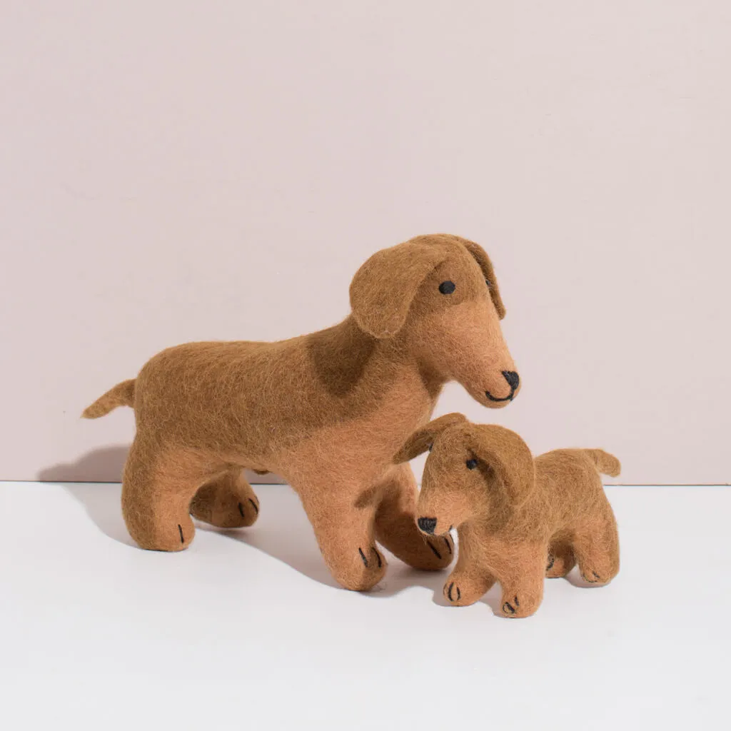 Hand Felted Dachshund Duo