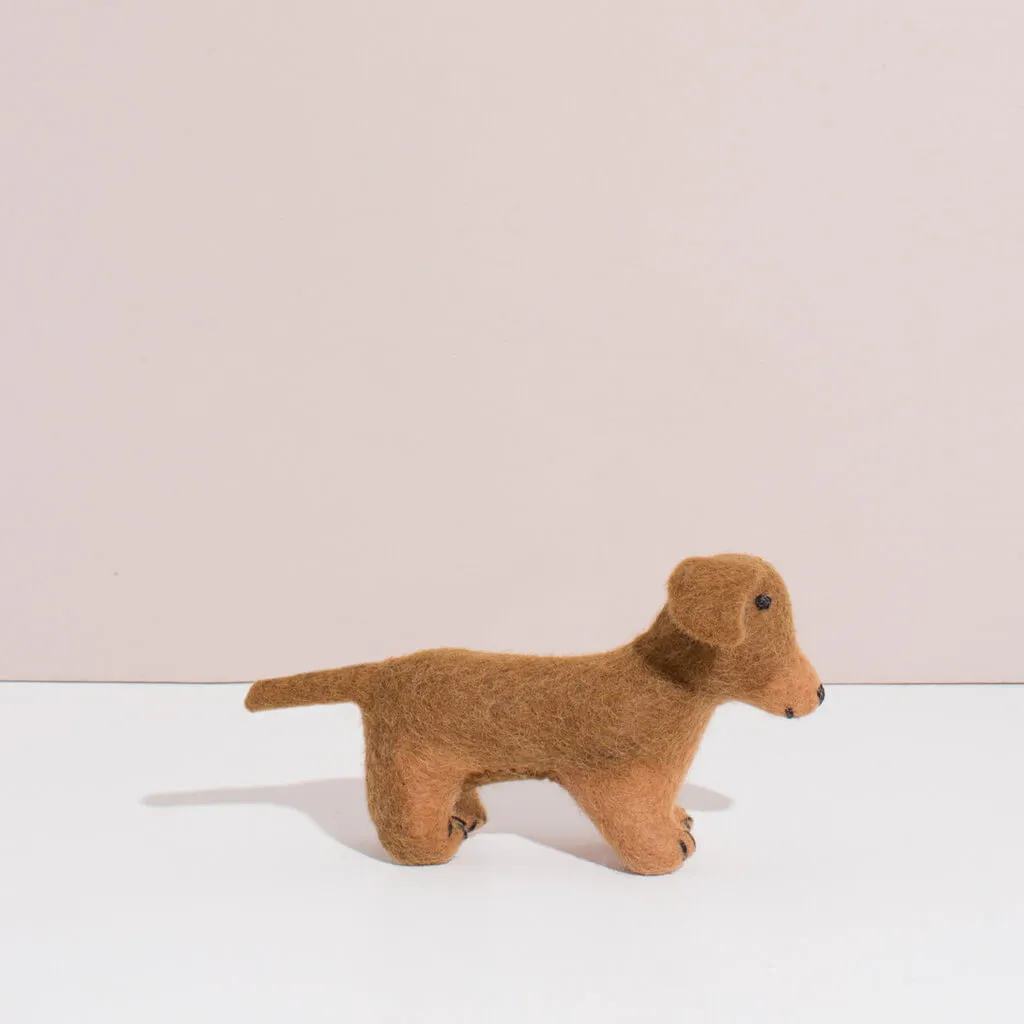 Hand Felted Dachshund Duo