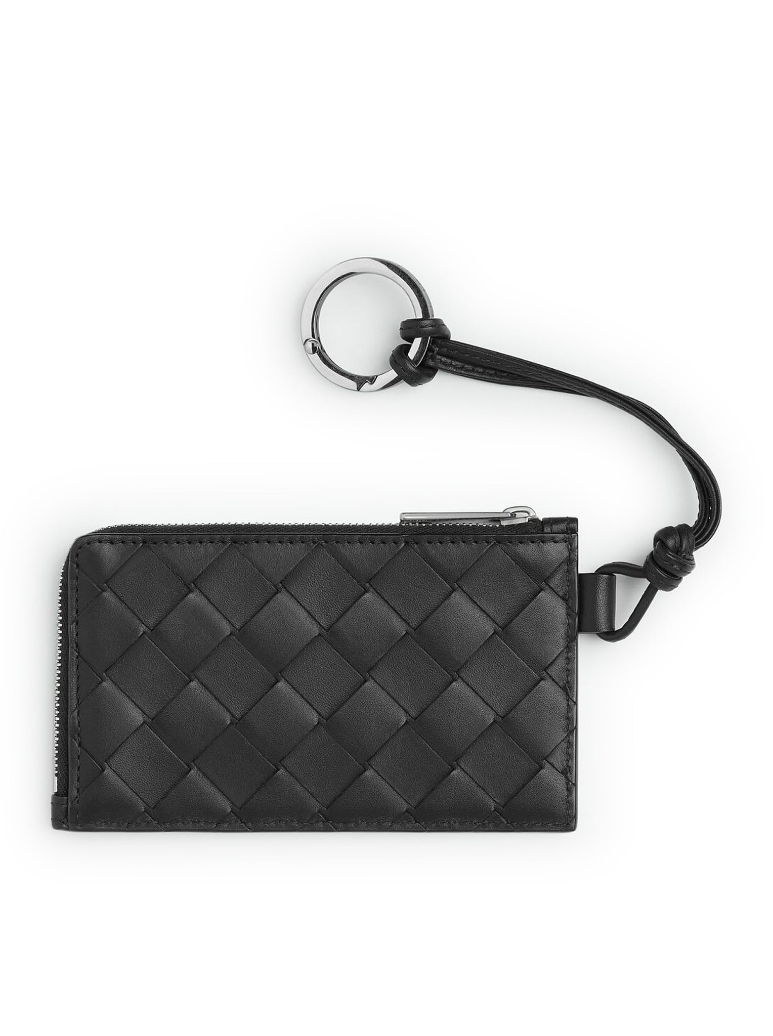 Intrecciato L-Zippered Card Holder On Strap