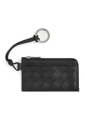 Intrecciato L-Zippered Card Holder On Strap