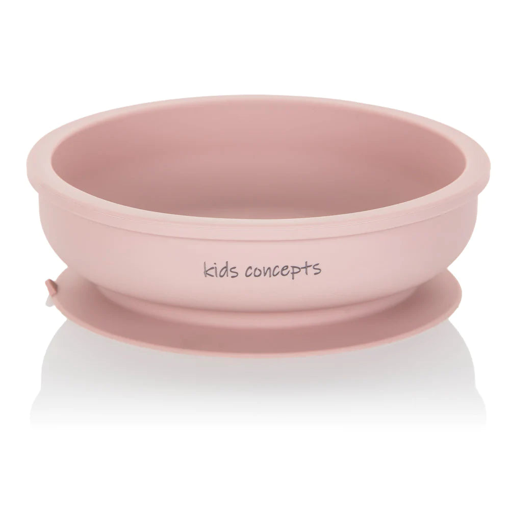 Kids Concept Silicone Suction Bowl - Dusty Pink