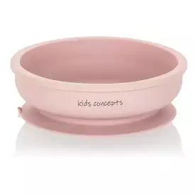 Kids Concept Silicone Suction Bowl - Dusty Pink