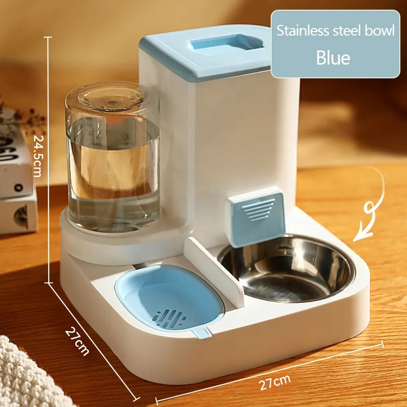 Kimpets Pet Cat Automatic Feeder Drinking Water Large Capacity Water Dispenser Dry Wet Separation Food Container Pet Supplies