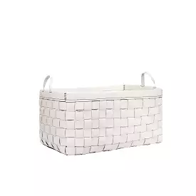 Large Basket Leather White