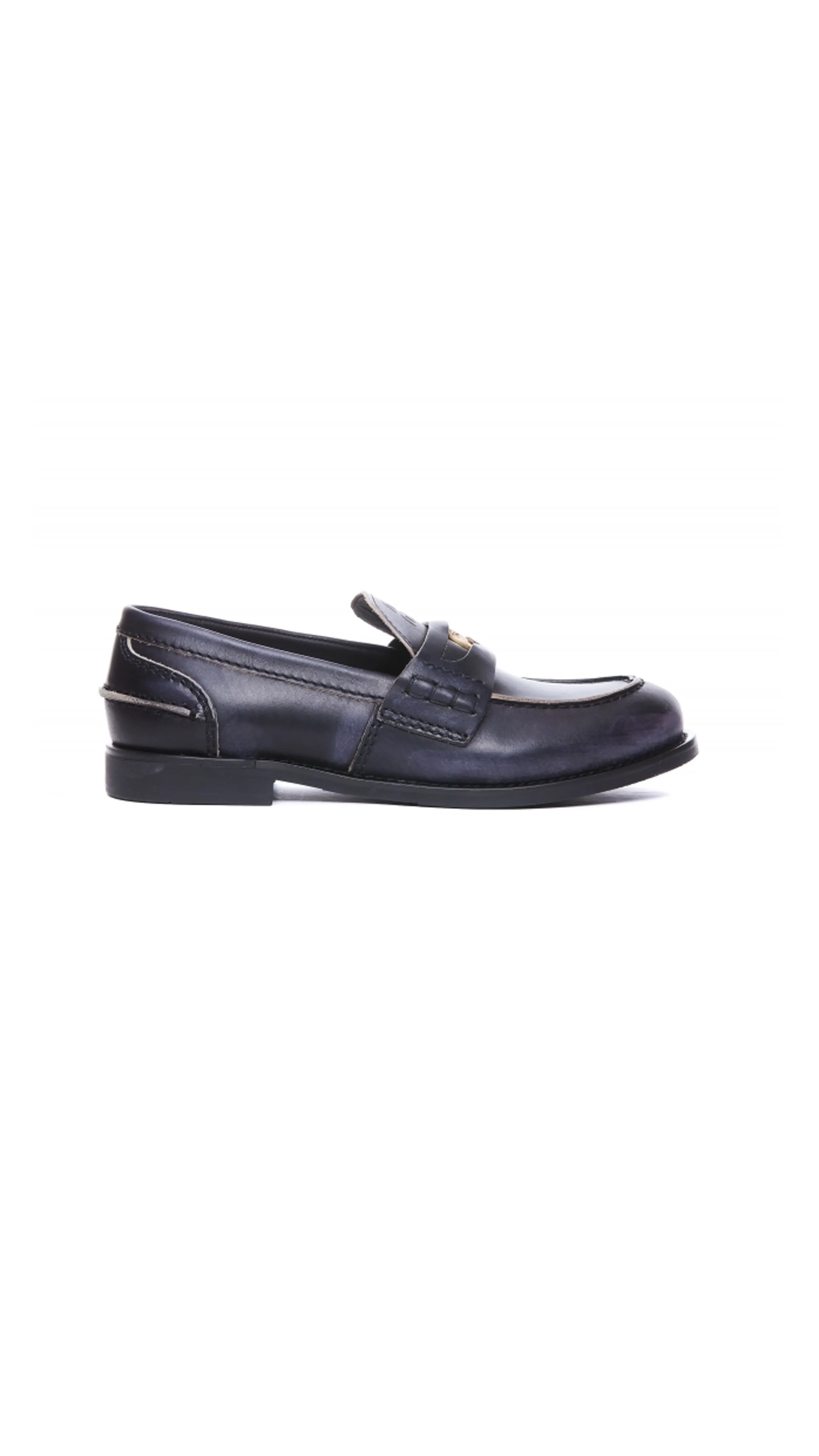 Leather Penny Loafers - Black