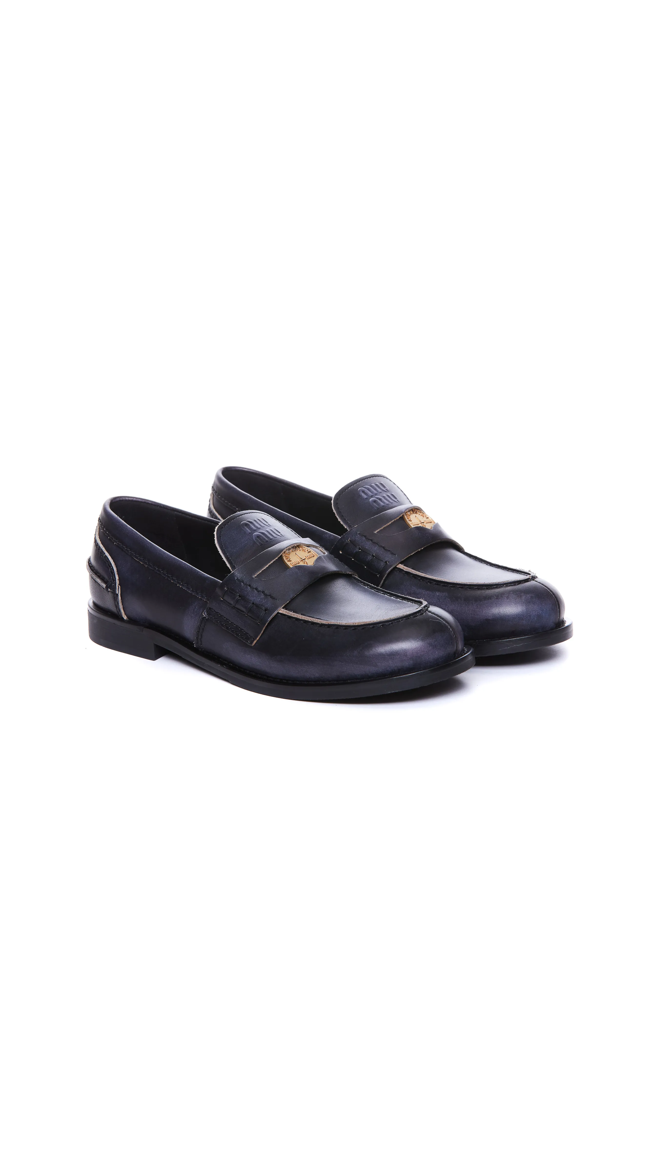 Leather Penny Loafers - Black