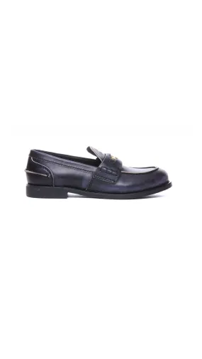 Leather Penny Loafers - Black