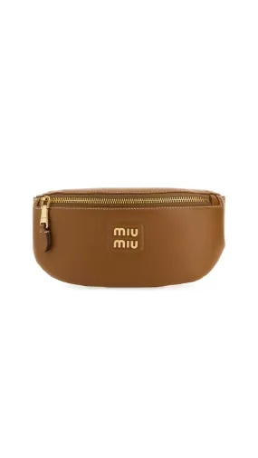 Logo-Lettering Zipped Belt Bag – Caramel