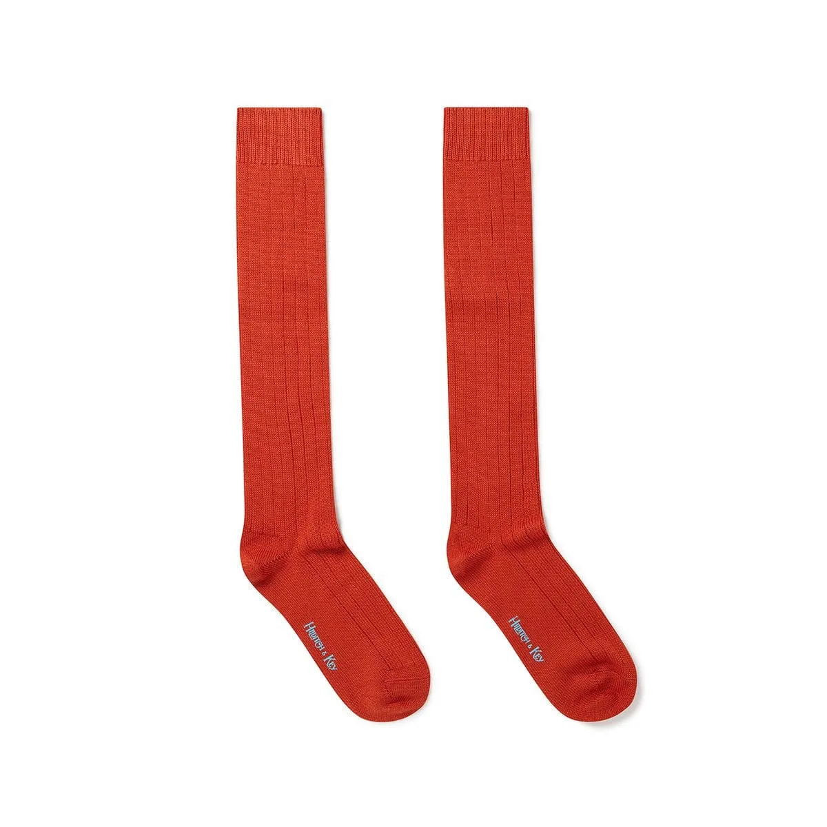 Long Burnt Orange Heavy Sports Wool Socks