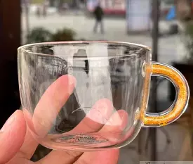 Luxury Design Glass Transparent Cup 2pc