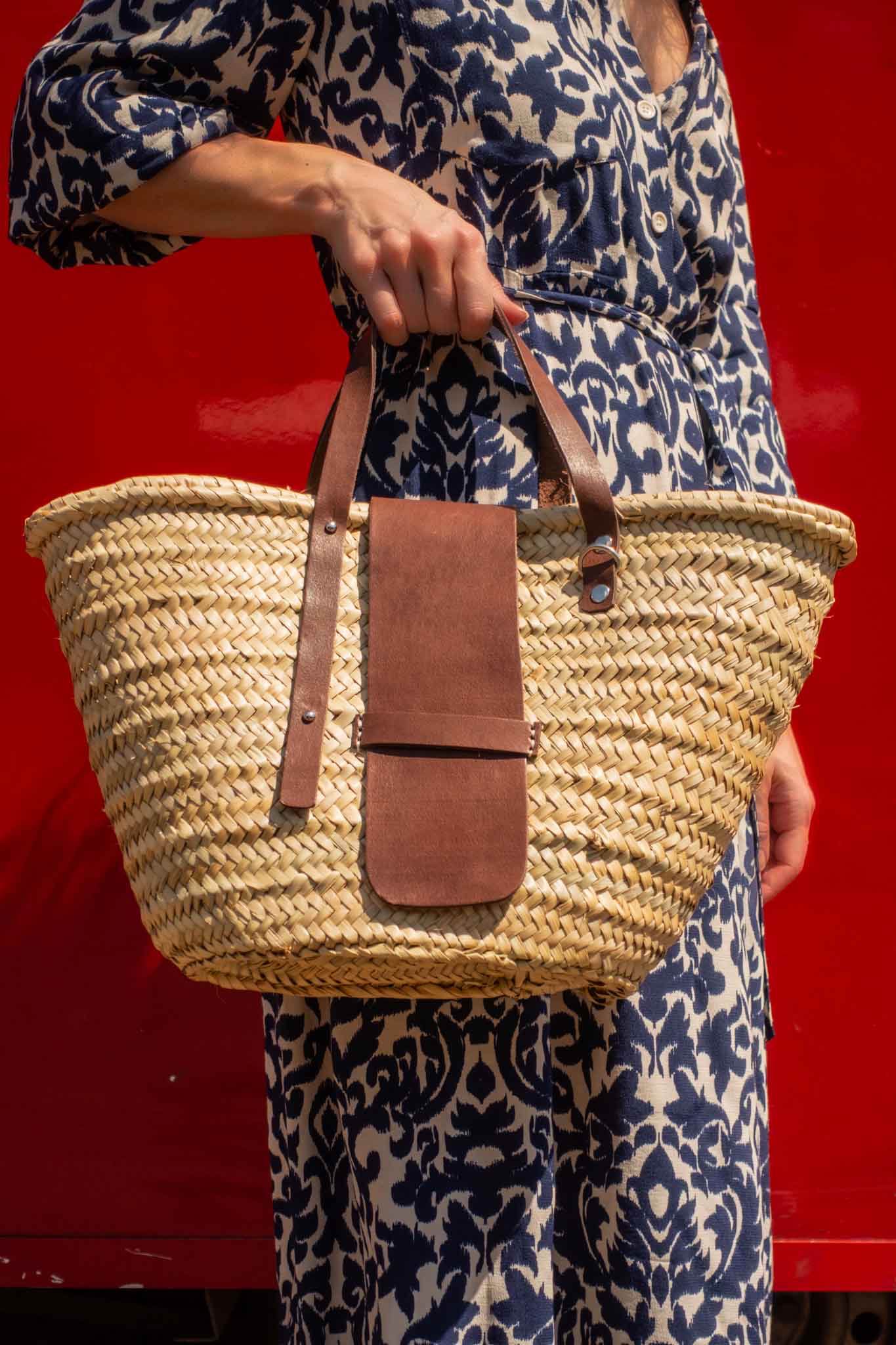 MacKenzie Raffia City Basket in Brown