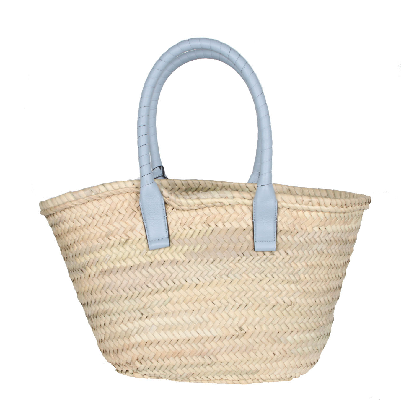 Marcie Raffia Basket Tote, Shady Blue